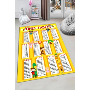 Cappio Halı Çarpım Tablosu Çocuk Halısı Makinada Yıkanabilir Kaymaz Dot Taban CP1177