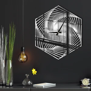 W'clock Geometrik Ayna Duvar Saati