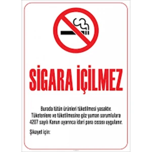 Svn Sigara Içilmez Levhası 25X35 cm