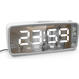 5.1'' Dijital Alarmlı Saatli Radyo, Aynalı Çalar Saat, (Yurt Dışından)