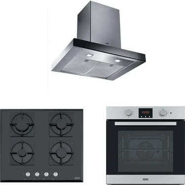 Franke Fcr 625 Tc Bk/xs NG/600 Davlumbaz + Fhns 604 4g Bk C Ocak + Fsl 86 H Xs Fırın Ankastre Set