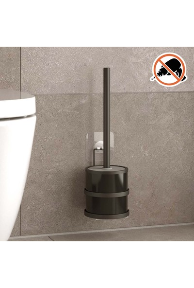 Teknotel Yapışkanlı Paslanmaz Tuvalet Fırçası Mat Siyah ST096