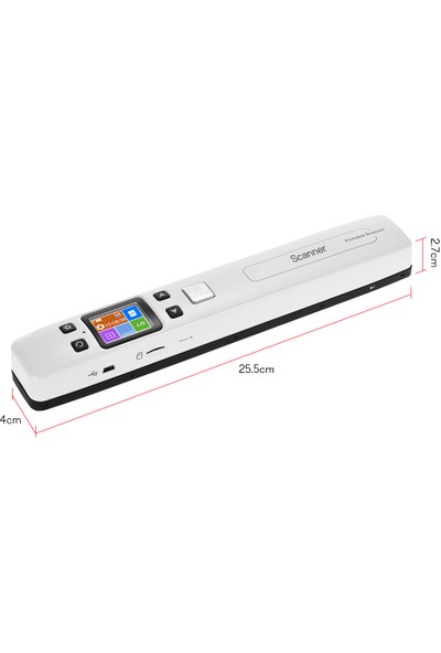 Top Geek 1050DPI LCD Ekran Taşınabilir Belge Tarayıcı -Beyaz (Yurt Dışından)