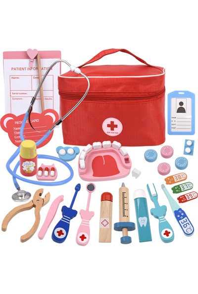 Liveasy Ahşap Kutulu Doktor Oyuncakları - Çok Renkli (Yurt Dışından)