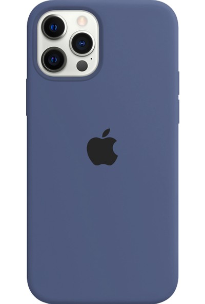 Abk Fashion Apple iPhone 12 Pro Max Lansman Kılıf Logolu Silikon Kılıf - Lacivert