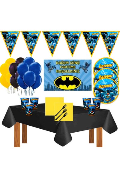 Batman Afişli Lüx Batman Betmen Doğum Günü Parti Süsleri Süsleme Seti