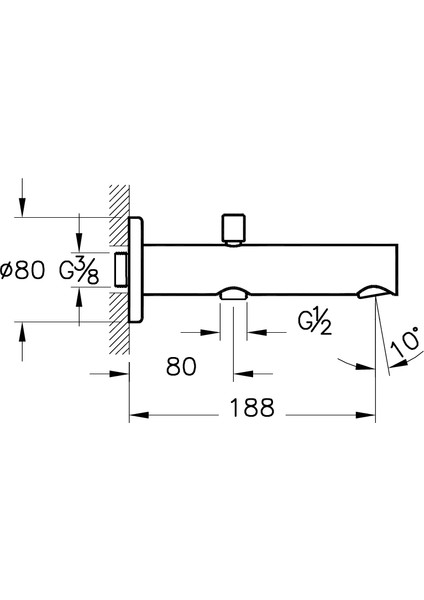 Q - Line A42501 Ankastre El Duşlu Çıkış Ucu, Krom fiyatları