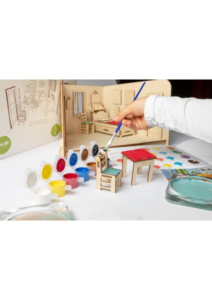 Van Gogh’un Odası | 3 Boyutlu Birleştirilebilir Ahşap Maket ve Boyama Seti