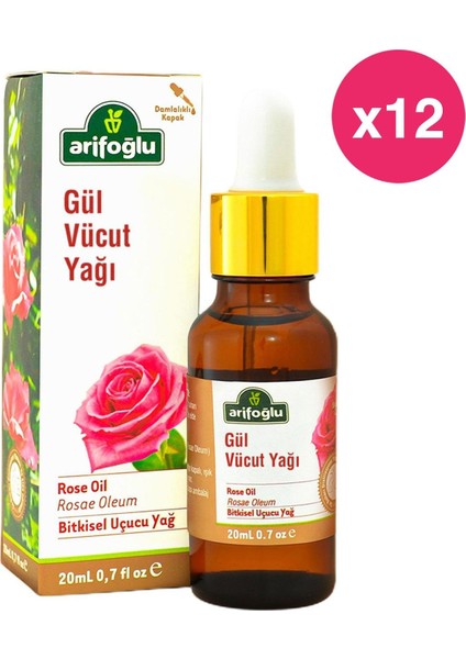 Gül Vücut Yağı 20 ml x 12'li