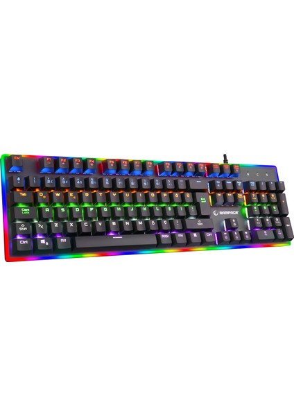 Bygame-K1 Rgb LED Frame Rainbow Mekanik Red Switch Oyuncu Klavyesi