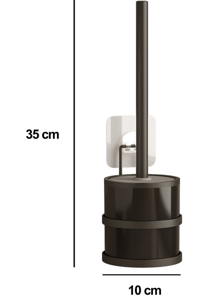 Yapışkanlı Paslanmaz Tuvalet Fırçası Mat Siyah ST096