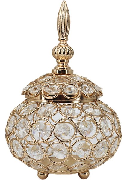 F Fityle Kristal Çay Işık Mumluk Düğün Masa Centerpiece Şamdan Mücevher Kutusu Altın (Yurt Dışından) fiyatları