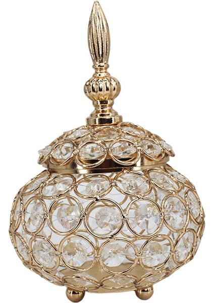 F Fityle Kristal Çay Işık Mumluk Düğün Masa Centerpiece Şamdan Mücevher Kutusu Altın (Yurt Dışından) fırsatları