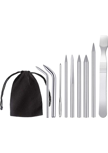 F Fityle Premium Paslanmaz Çelik Paracord Dikiş Seti Bağlantı Düzleştirici Örgü Iğneleri ile Velvet Çanta ile Dantel Paracord Bilezik El Sanatları Aracı - 9 Adet (Yurt Dışından) fiyatları