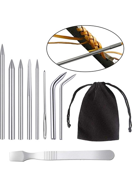 F Fityle Premium Paslanmaz Çelik Paracord Dikiş Seti Bağlantı Düzleştirici Örgü Iğneleri ile Velvet Çanta ile Dantel Paracord Bilezik El Sanatları Aracı - 9 Adet (Yurt Dışından) modelleri