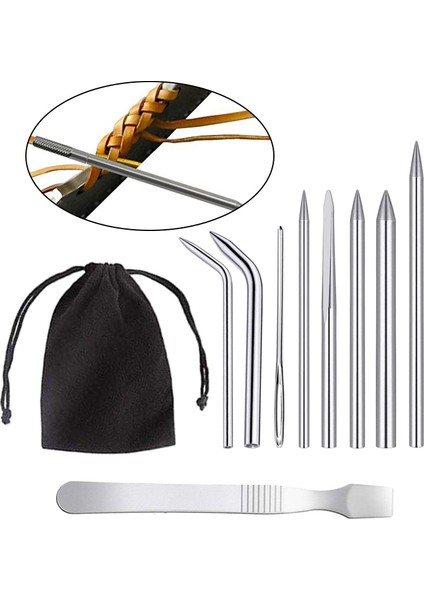F Fityle Premium Paslanmaz Çelik Paracord Dikiş Seti Bağlantı Düzleştirici Örgü Iğneleri ile Velvet Çanta ile Dantel Paracord Bilezik El Sanatları Aracı - 9 Adet (Yurt Dışından) fırsatları
