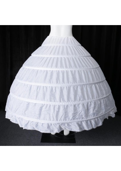 F Fityle Beyaz Uzun 6 Hoop Petticoat Crinoline Düğün Gelin Kostüm Aksesuarları (Yurt Dışından) fırsatları