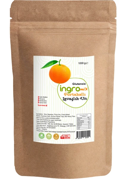 Ingromix Glutensiz Portakallı Lavaşlık Un 1000 G