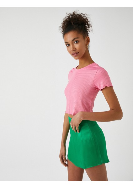 Kadın Bisiklet Yaka Kısa Kollu Tişört