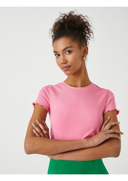 Kadın Bisiklet Yaka Kısa Kollu Tişört fiyatları