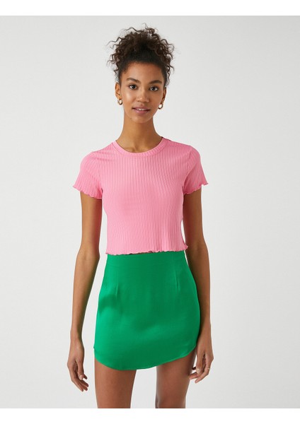 Kadın Bisiklet Yaka Kısa Kollu Tişört modelleri