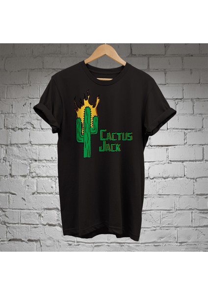 Cactus Jack Baskılı %100 Pamuk Oversize T-Shirt Büyük Beden Tişört