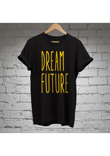 Dream Future Baskılı %100 Pamuk Oversize T-Shirt