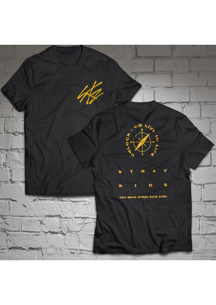 Stray Kids Çift Baskılı %100 Pamuk Oversize T-Shirt Büyük Beden Tişört