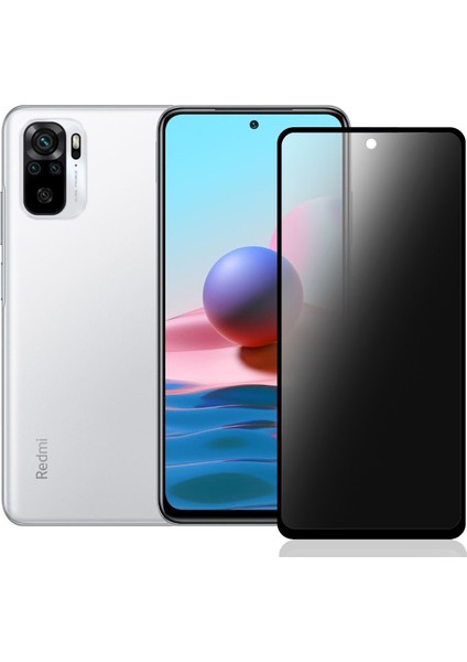 Xiaomi Redmi Note 10 Hayalet Privacy Gizli Cam Ekran Koruyucu Siyah