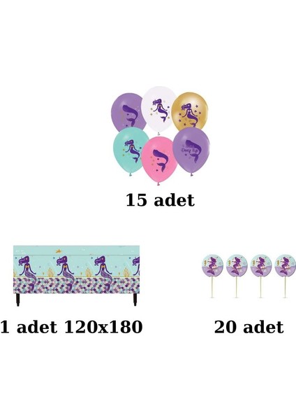 Deniz Kızı Doğum Günü Parti Seti 16 Kişilik