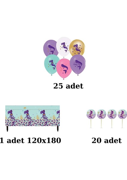 Deniz Kızı Doğum Günü Parti Seti 24 Kişilik