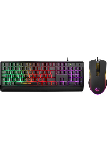 Km-99 Dobble Rainbow Backlight 6d Tuşlu 6400DPI Gaming Klavye + Mouse Set