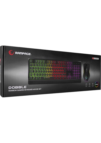 Km-99 Dobble Rainbow Backlight 6d Tuşlu 6400DPI Gaming Klavye + Mouse Set