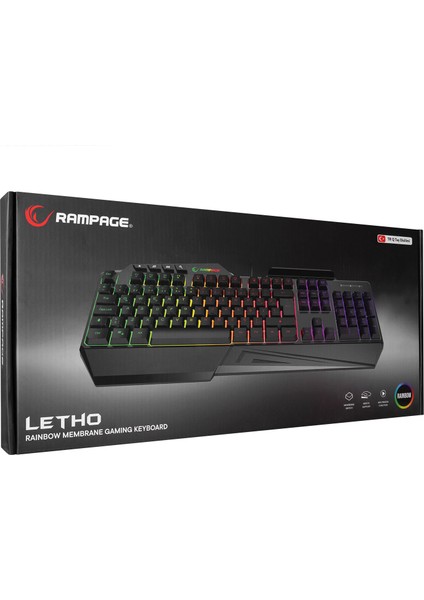 KB-R22 Letho Multimedia Rainbow Backlight Telefon Standlı Membrane Gaming Oyuncu Klavye