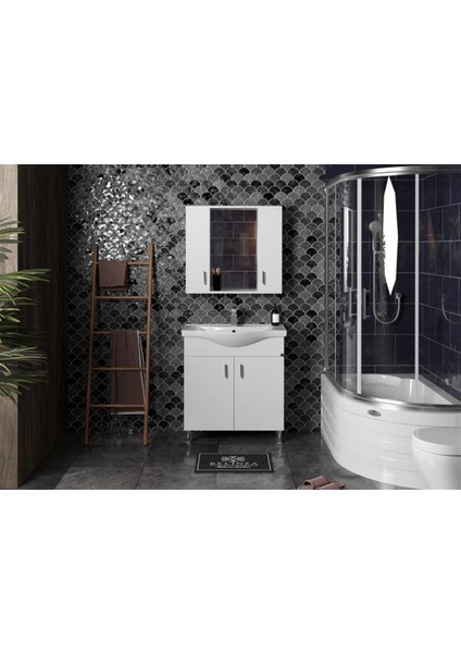 Eva Banyo Dolabı Takımı Beyaz 65 cm