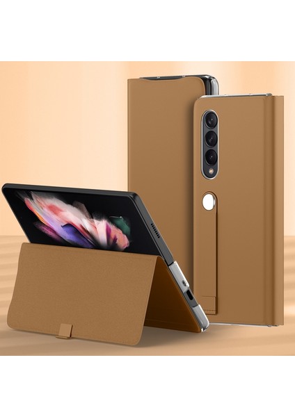 Zshskj Tutucu Ile Samsung Galaxy Z Fold3 5g Düz Deri Yatay Çevir Kılıf Için (Yurt Dışından)