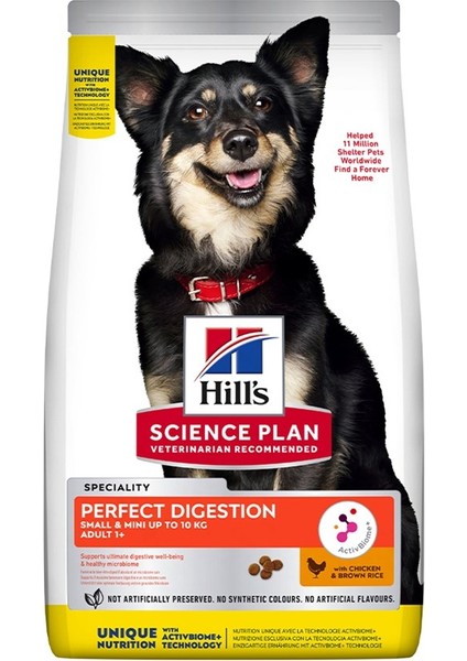 Science Plan Perfect Dıgestıon Yetişkin 1+ Tavuklu ve Kahverengi Pirinçli Köpek Maması Maması 1,5 kg