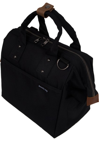 Termal Yemek Çantası Siyah Fermuarlı