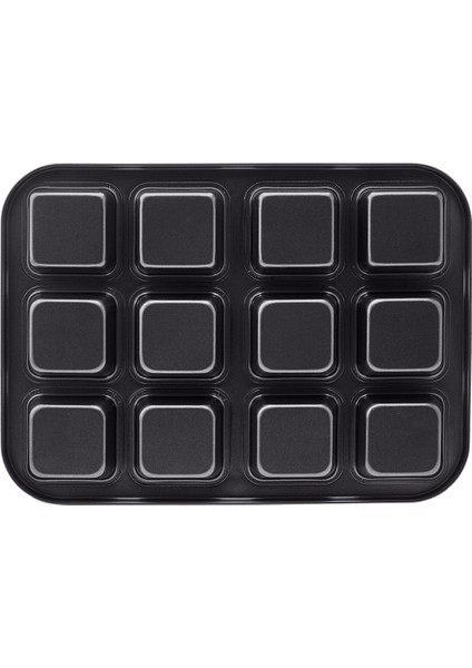 Square Karbon Çelik Brownie 12'li Kek Kalıbı fırsatları