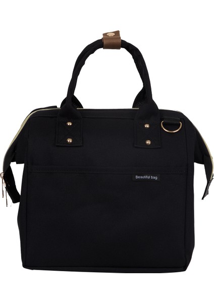 Termal Yemek Çantası Siyah Sarı Fermuarlı modelleri