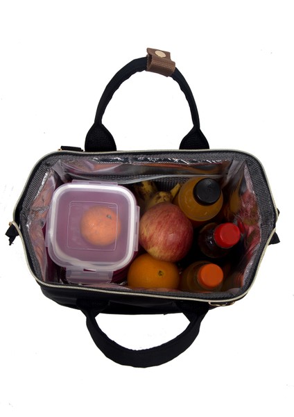 Termal Yemek Çantası Siyah Sarı Fermuarlı fırsatları