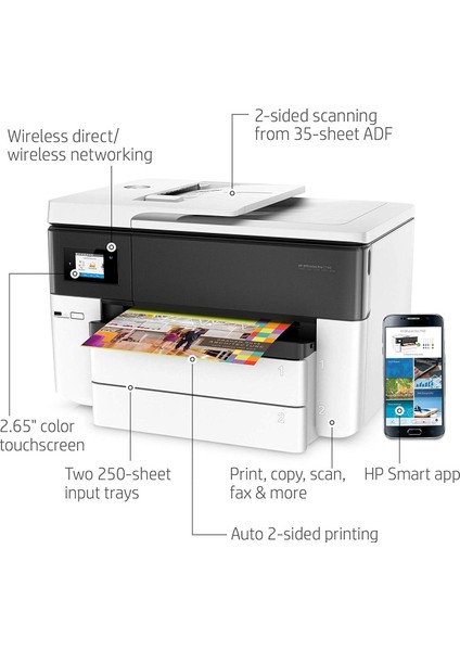 Hp Officejet Pro 7740 Geniş Formatlı Bitmeyen Kartuşlu A3 Yazıcı + Anakart Yazılımlı