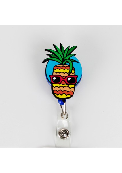 Ananas Tasarım Ahşap Yoyo Yaka Kartı Aksesuarı Şeffaf Kart Koruyucu fiyatları