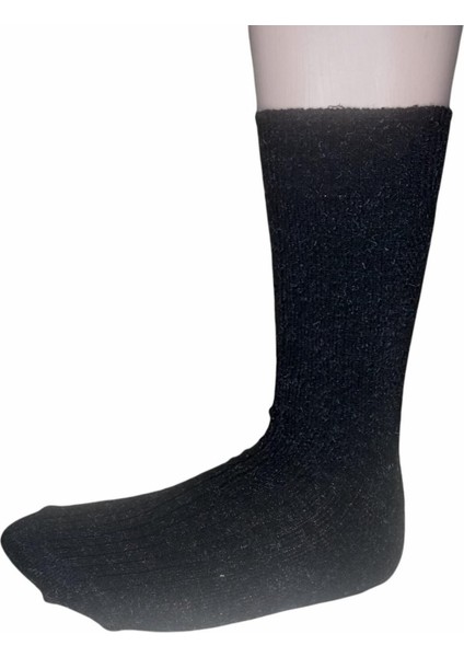 6 Adet Erkek Büyük Numara Ayağı Sıkmayan Özel Lastikli Lambswool ( Koyun Yünü ) Termal Çorap