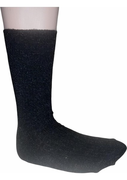 12 Adet Erkek Büyük Numara Ayağı Sıkmayan Özel Lastikli Lambswool ( Koyun Yünü ) Termal Çorap