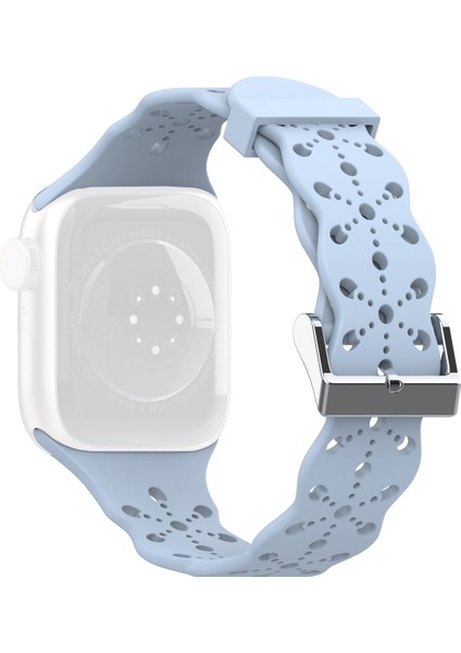 Dantel Silikon Kordonlu Saat Apple Watch Uyumlu Series 7 45MM / 6&se&5&4 44MM/3&2&1 42MM (Yurt Dışından)