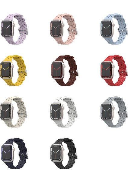Dantel Silikon Kordonlu Saat Apple Watch Uyumlu Series 7 45MM / 6&se&5&4 44MM/3&2&1 42MM (Yurt Dışından) fiyatları