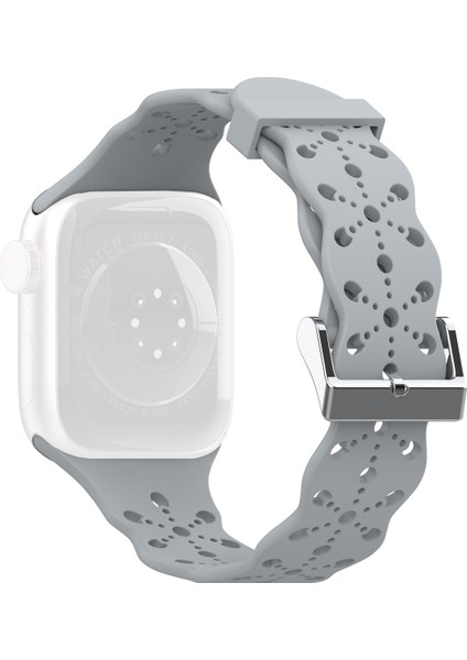 Dantel Silikon Kordonlu Saat Apple Watch Uyumlu Series 7 45MM / 6&se&5&4 44MM/3&2&1 42MM (Yurt Dışından)