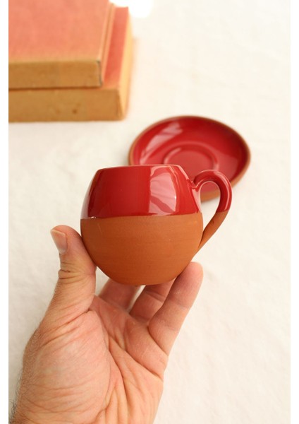 Berceste Iki Kişilik Fincan ve Cezve Takımı (Kırmızı) modelleri