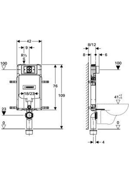 Alpha Gömme Rezervuar 8 Cm Ince - Kombifix-Ayaklı